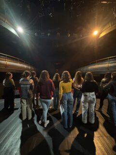 Els assajos a l’escenari ens serveixen per posar-nos en situació, tenir referència de l’espai i acostumar-nos al so.
També ens ajuden a treballar la presència escènica, guanyar confiança i sentir més a prop el moment del concert