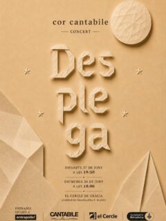 🎶CANTABILE PRESENTA _DESPLEGA_ 🎤

Un concert coral ple de sensibilitat on la música ens acompanyarà a descobrir les emocions que s’amaguen entre els plecs de la vida 💛

Sota la direcció de Daniel Giró, Cantabile interpretarà amb música en directe les seves versions de cançons de Laura Mvula, Billie Eilish, Meghan Trainor, Lady Gaga i Sílvia Pérez Cruz, entre d’altres.

Definitivament un concert que no us podeu perdre! 💫

🎟️Entrades ja disponibles link BIO
📅 27 i 28 de juny
🏠 Al Cercle de Gràcia, Barcelona
